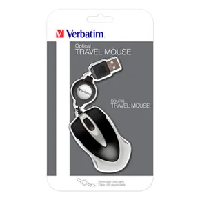 Verbatim Maus Go Mini 49020, 1000DPI, optisch, 2Tas., USB verdrahtet, schwarz, mini